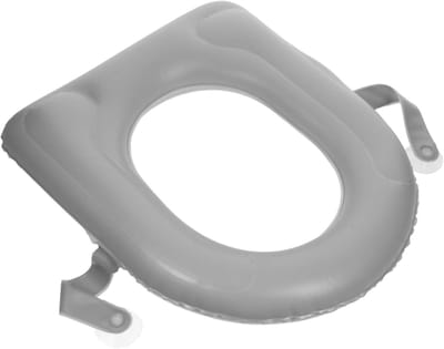 Opblaasbaar Toiletkussen - Zitverhoger - Comfortabel Zitten - Met Zuignappen - 45 x 39 x 10 cm - Grijs