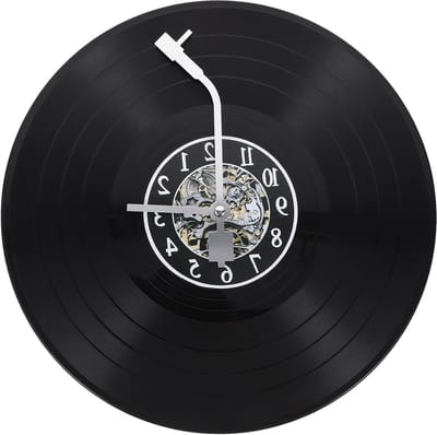 Unieke Muziek Klok van Vinyl - Wanddecoratie voor Muziekliefhebbers, Coole Cadeau voor Bar en Kamer, Rond Design in Plastic