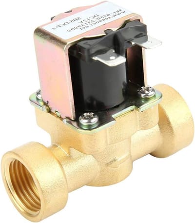 Elektrische Waterklep - Magneetventiel Messing - Waterstroming Regelen - Normaal Gesloten Type - DC 12V - Messing