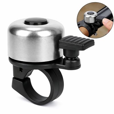 Fietsbel I Kinderfietsbel I Mini Fietsbel I 24 mm I Universeel I Aluminium I Gegroefde Hendel I Zilver