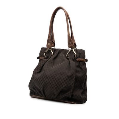 Tweedekans Geemboste Leren Accent Macadam Canvas Verticale Tote