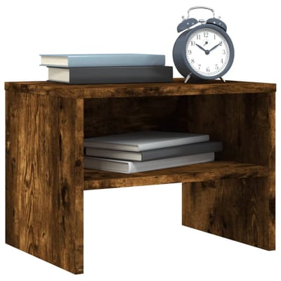 vidaXL - Nachtkastjes - 2 - st - 40x30x30 - cm - bewerkt - hout - gerookt - eikenkleurig