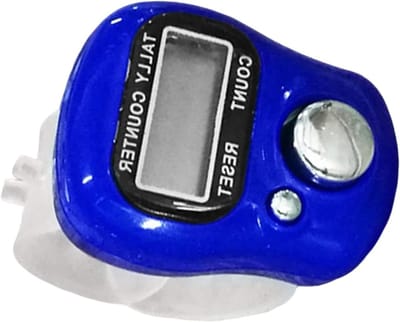 Vingerteller - Handmatige teller - Activiteiten tellen - Verstelbare riem - 0-99999 bereik - Donkerblauw