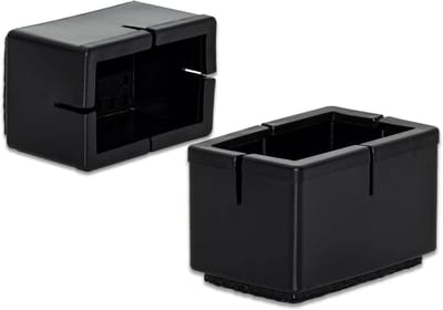 Stoelpootdoppen - Meubeldopjes Vloerbeschermers - Krassen Voorkomen - Met Vilt - 39-48mm x 24-30mm - Zwart