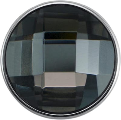 Quiges - Drukknoop Mini 12mm Geslepen Glas Grijs - EBCMK067