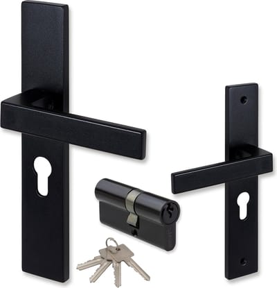 COMBINATIE Deurklink ELIOT® met profielcilinder 55 mm + cilinder zwart 30/30