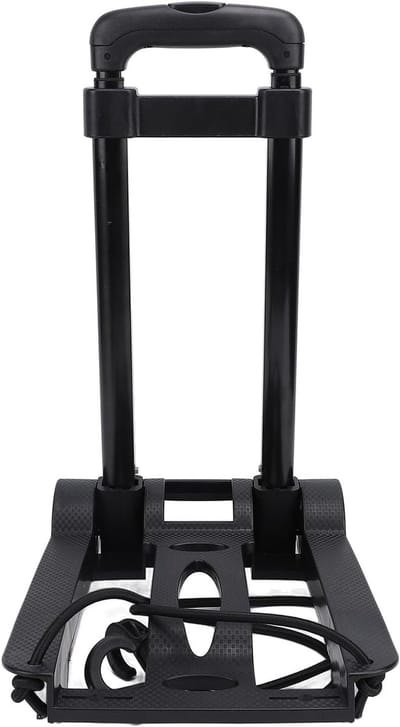 Opvouwbare steekwagen - Draagbare kar - Transport van spullen - Met elastisch touw - 30 kg capaciteit - Zwart