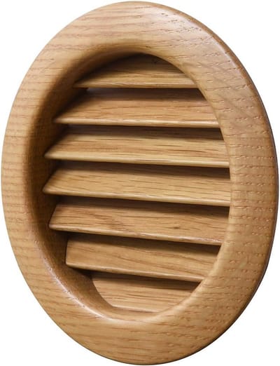 Rond Ventilatie Rooster Eiken Hout Gelakt Afvoer Ø 110 mm Inbouw