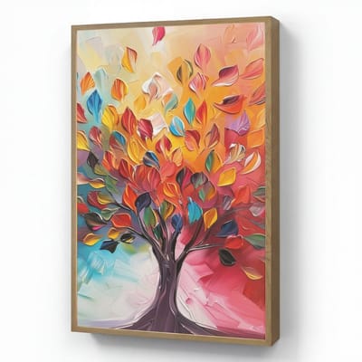 Wandlamp 70x100 cm - Oplaadbaar - Boom - Levensboom - Kleurrijk - Abstract - Wandlampen binnen woonkamer - Slaapkamer lamp - Decoratieve nachtlamp - Vloerlamp draadloos