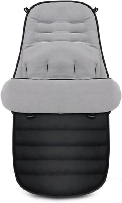 Baby voetenzak - Kinderwagen deken - Winterse uitjes - Afneembaar en wasbaar - 97 x 44 cm - Grijs