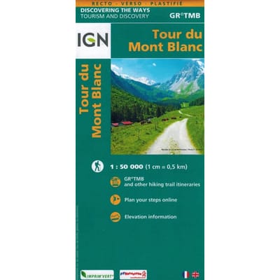 Tour Du Mont Blanc 1:50.000. Toeristische Kaart. Ontsteking