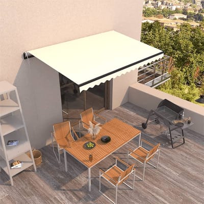 vidaXL - Luifel - automatisch - uittrekbaar - 450x350 - cm - crèmekleurig