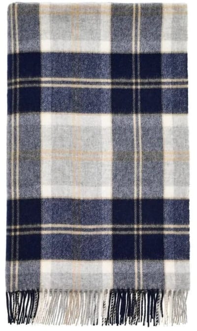 Plaid Tartan Bannockbane Silver - Merino Lamswol - 140x185 - Bronte by Moon Scotland