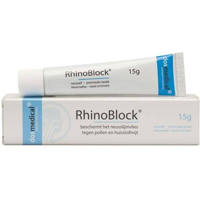 RhinoBlock Neuszalf - Allergeen Blocker - Preventief bij hooikoorts en huisstofmijt - pollenallergie - huisstofmijtallergie - verlicht allergische klachten - beschermt en verzacht het neusslijmvlies 15 gram