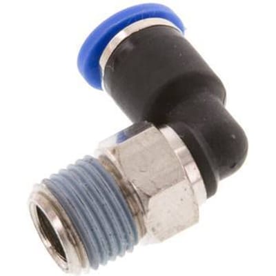 4mm x R1/8'' 90 graden L-verbinding Messing/PA 66 Insteekfitting buitendraad Kort Draaibaar NBR [5 Stuks]