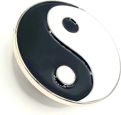 Yin Yang Pin - Chinese Filosofie Badge - Accessoire Versieren - Metaal Emaille Afwerking - 25mm Diameter - Zwart Wit