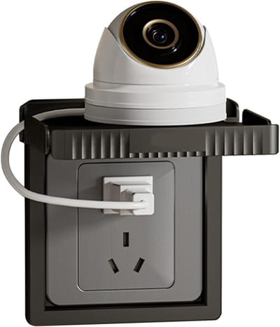 Muurplank voor Stopcontacten, Eenvoudig Te Installeren, Sterke Draagkracht, Ideaal voor Telefoon, Camera en Router (Zwart)