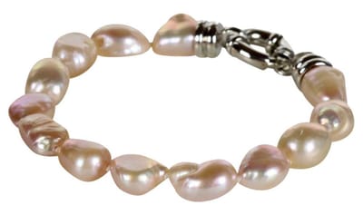 Zoetwater parel armband Zola - echte parels - zalm - oranje - zilver - handgeknoopt - luxe sieraden zakje - parel armband dames - oranje armband