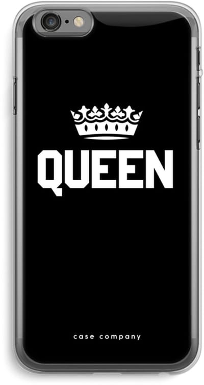 Case Company® - Hoesje geschikt voor iPhone 6 PLUS / 6S PLUS hoesje - Queen zwart - Soft Cover Telefoonhoesje - Bescherming aan alle Kanten en Schermrand