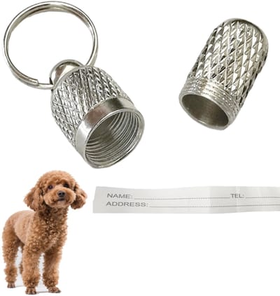 Adreskoker - Adres hanger - Huisdier identificatie - Halsband penning / hanger - Inclusief adrespapiertje - Hond, kat, konijn - 3 cm - Metaal - Jonyx