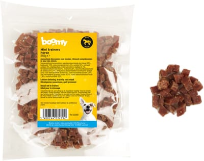 Boomy Mini Trainers - Zachte hypoallergene hondensnacks - Kleine hondensnoepjes voor trainingen of tussendoortje - Paard smaak- 250g