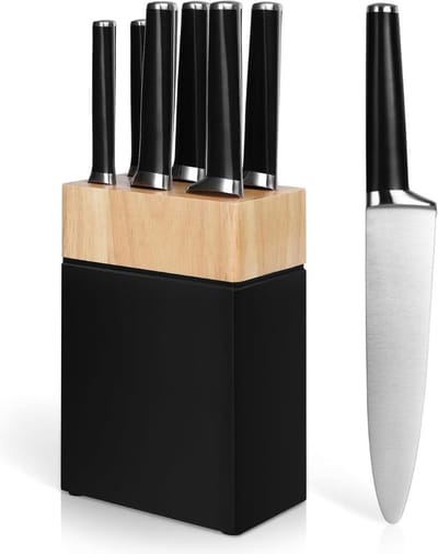 ApexArte® Messenset met Blok - Messensets met Messenblok - Koksmes - Keukenmessen Set - Super Scherp