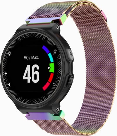 By Qubix - Geschikt voor Garmin Forerunner 220 / 230 / 235 / 620 / 630 / 735 (XT) - Milanese bandje - Small - Multicolor