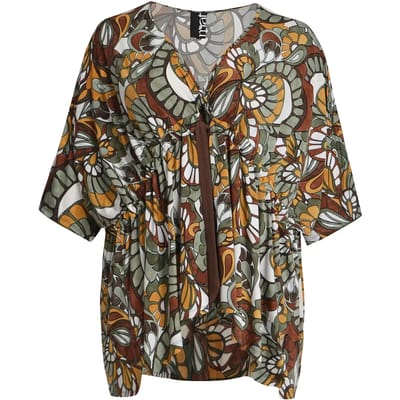 Jersey Blouse met Strikdetail Dames Mat Fashion