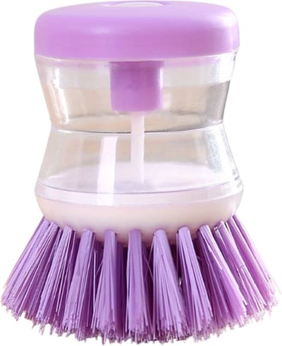 Livano Afwasborstel Met Zeepdispenser - Afwasborstel - Met Zeepreservoir - Dish Brush - Paars