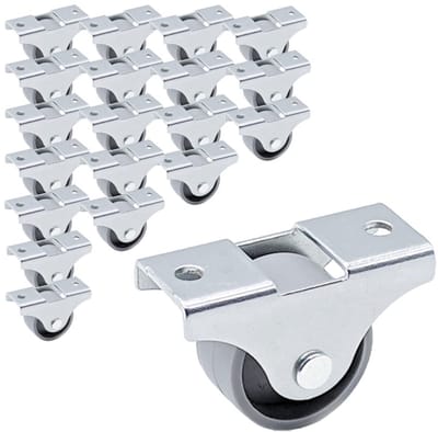 Kleine Meubelwielen - Vaste Wielen - Meubels Verplaatsen - Niet-Draaibare Richting - 25 mm - Grijs