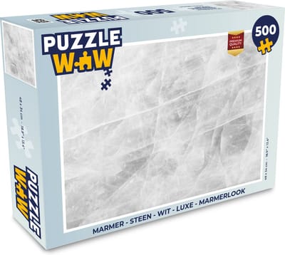 Puzzel Marmer - Steen - Wit - Luxe - Marmerlook - Legpuzzel - Puzzel 500 stukjes