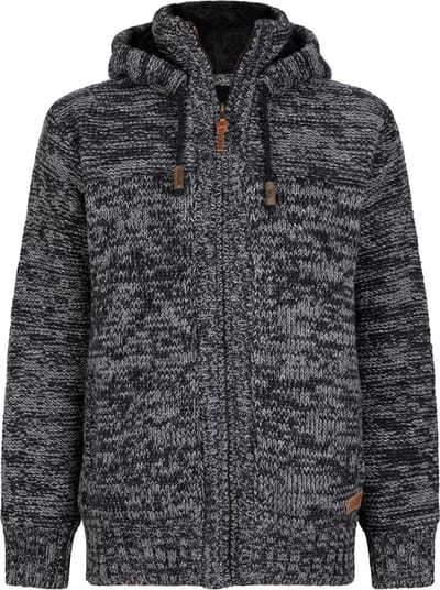 Gebreid Wollen Heren/Uni Vest van Schapenwol Teddy PolyesterFleece en vaste capuchon - SHAKALOHA - M Chamonix ZH M