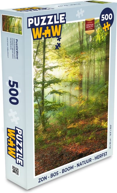 Puzzel Zon - Bos - Bomen - Natuur - Herfst - Legpuzzel - Puzzel 500 stukjes