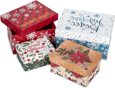 Set van 4 Ronde Cadeauboxen met Deksel - Kartonnen Opbergdozen voor Sieraden, Verjaardags- en Moederdagcadeaus