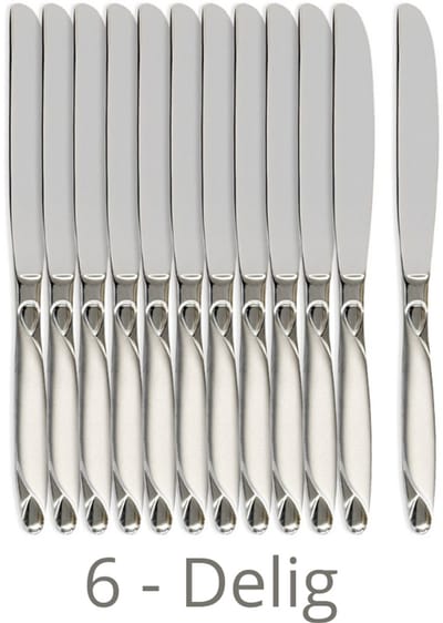 Kochmann - 6x RVS Tafelmessen – Eetmessen Set – Roestvrij Staal – Vaatwasserbestendig - Kochmann 6-delige RVS Tafelmessen Set 18/10 – Luxe Eetmessen voor Thuisgebruik en Professioneel Horeca Bestek – Geschikt voor Restaurants, Cateringbedrijven