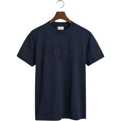 Gant D1 Tonal Archive Shield T-shirt Met Korte Mouwen Blauw S Man