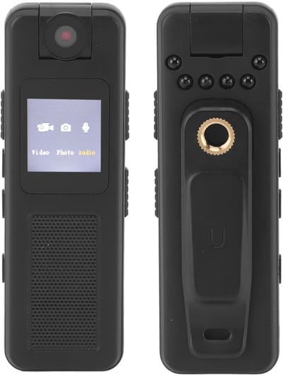 Dailygoody - Politie Body Camera - Mini Body Camera - 1080P HD Infrarood Nachtzicht - Draagbare Camera - Audio Video-opname - Geschikt voor Buite