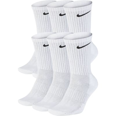 6-pack Nike Everyday Cushion Crew Training Socks - wit - met zwarte swoosh - maat XL