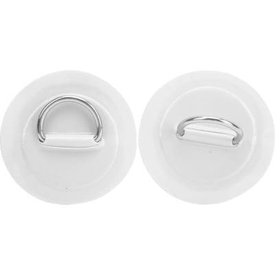 2 stuks Opblaasboot Kajak D-ring Pad Patch PVC Marine RVS Vaste Gesp(Wit ) wit