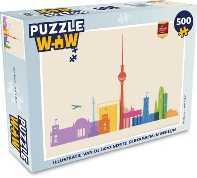 Puzzel Illustratie van de bekendste gebouwen in Berlijn - Legpuzzel - Puzzel 500 stukjes