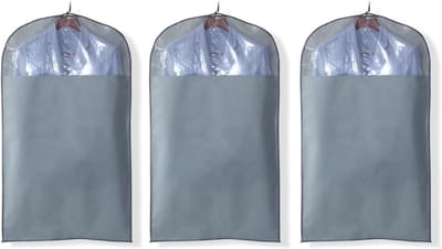 Kledinghoezen Set - Kledingbeschermers - Kleding Opbergen - Ademend Niet-geweven Materiaal - 3 Stuks 130cm - Grijs