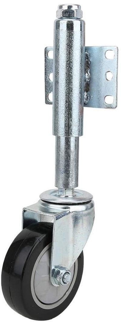 Allecto - Veerbelaste wieldeuromheining - Zwenkwielen - Automatische hoogte-aanpassing - Zwart - 120 kg Max belasting - Geschikt voor poorten - 4 Inch