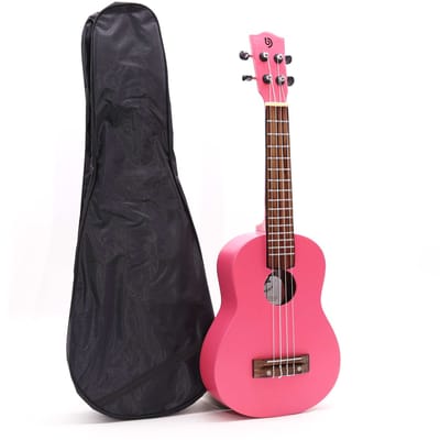 Ambachtelijk Handgemaakte Ukelele - Roze - Natuurlijke Roze Afwerking - 4 Snaren - 20.5x6x57cm