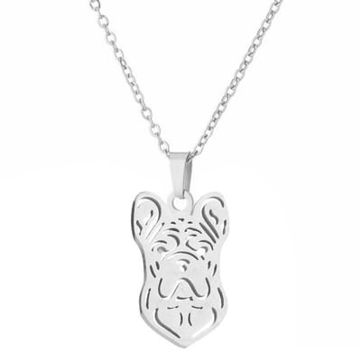 Fako Bijoux® - Ketting Met Hanger - Stainless Steel - RVS - Staal - Hond Boxer - Zilverkleurig