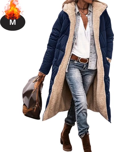 Livano Winterjas - Parka - Dames - Winter - Jas - Volwassen - Stijlvol - Marineblauw - M