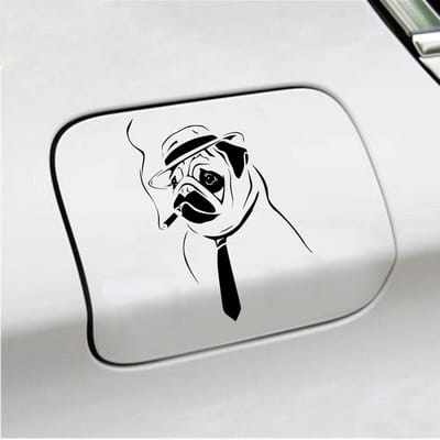 Bumpersticker - Hond Rokend - 10 X 13,6 - Zwart