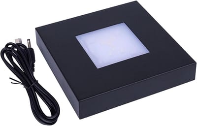 Kristallen Lamp Basis - Sfeer Verlichting - Decoratie Presenteren - Touch Control Kleurwisseling - 11 x 11 x 2 cm