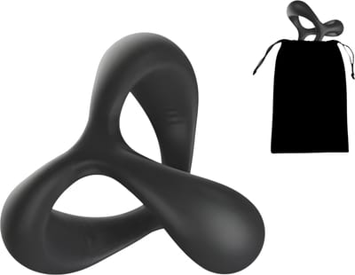JustFun 2-in-1 Cockring - Sex Toys voor Mannen - Ballstretcher BDSM - Penisring - Seksspeeltjes voor Koppel - Zwart