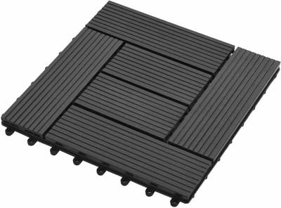 Terrastegels - Buitenvloer Dektegels - Praktische Buiten vloer - Weerbestendig WPC - 30x30 cm - Zwart