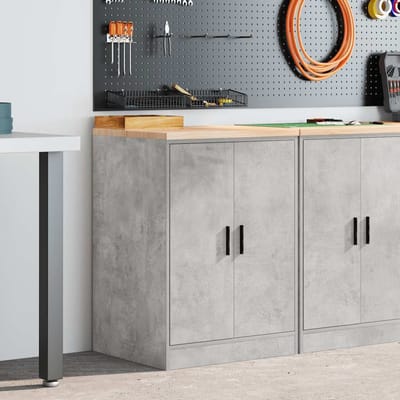 vidaXL - Garagekast - 60x51x85 - cm - massief - grenenhout - betongrijs